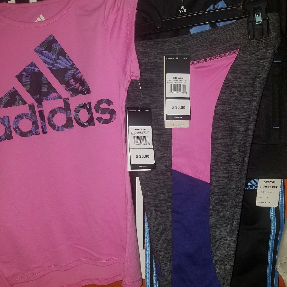 Adidas girls 2 piece set  7/8